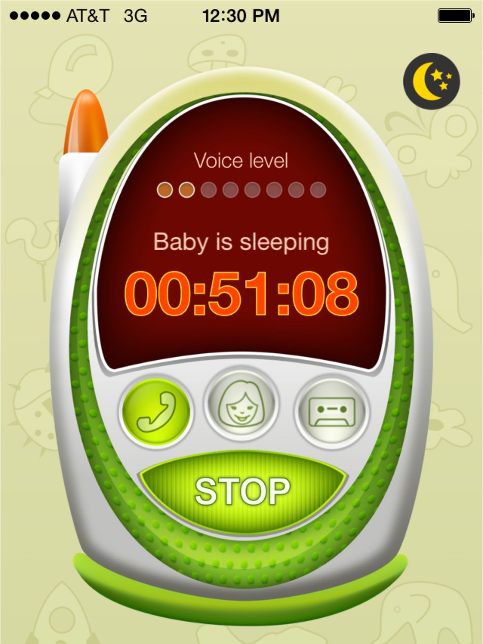 Than just put your iPhone or Android phone next to your baby, start monitoring and take a rest. You will be alerted when your baby awakes