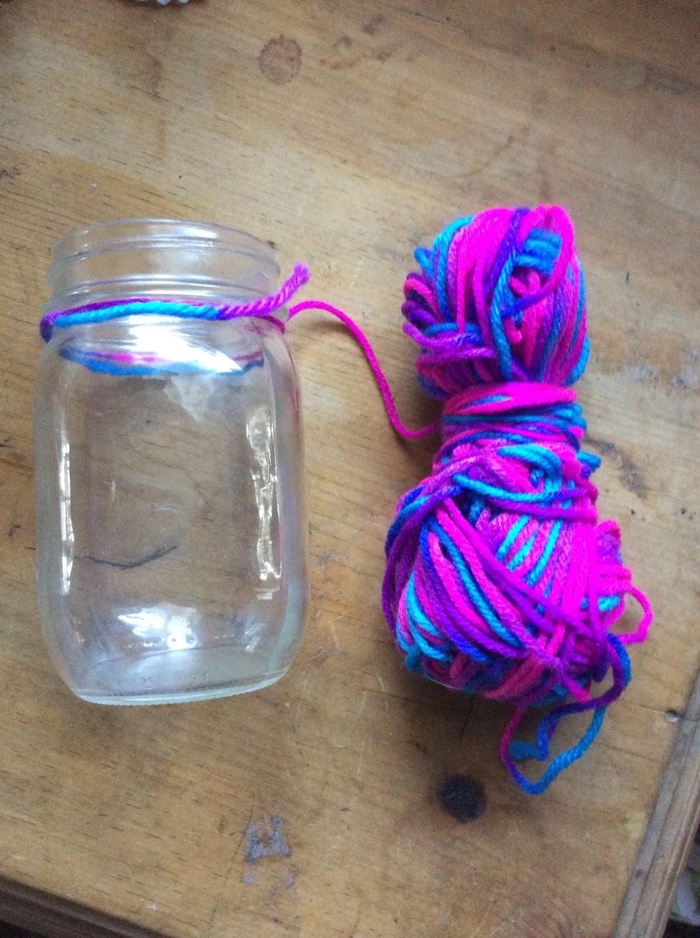 Than tie a knot at the top of the jar