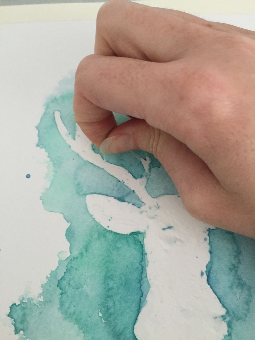 Than you can start to rub of the liquid frisket.