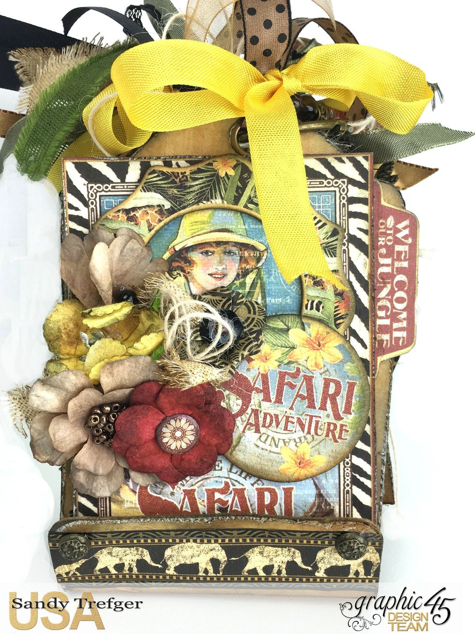 Thank you so much for following along. I hope you will have a go at creating your own mini tag album using Graphic 45 tags and paper collection! Have Fun Crafting! ~ Sandy