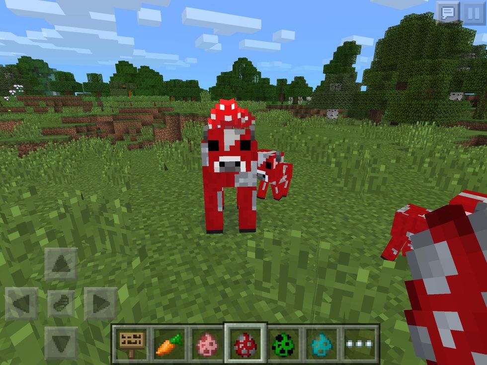 That's a weird cow! That's because it's a Mooshroom. These can only be found on mushroom biomes.