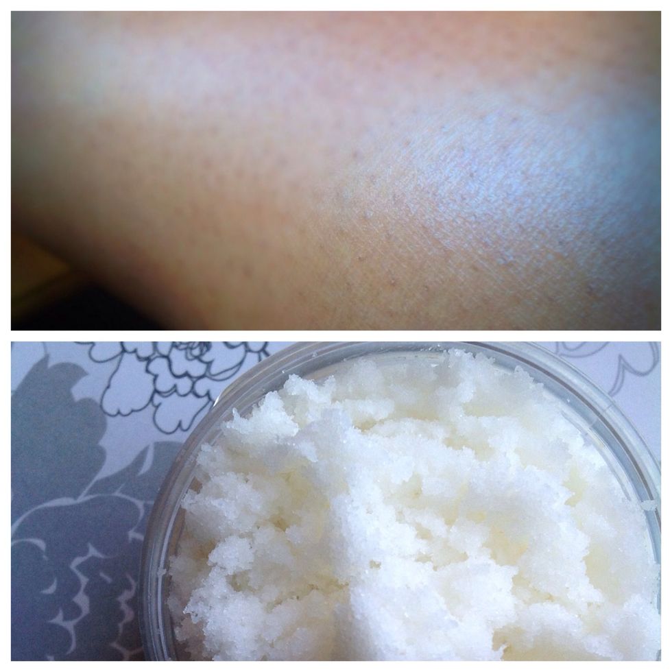 That's it. A great way to exfoliate, moisturize and circulate your blood starting from your ankles and working your way up in circular gentle motions \ud83d\udc1d Enjoy