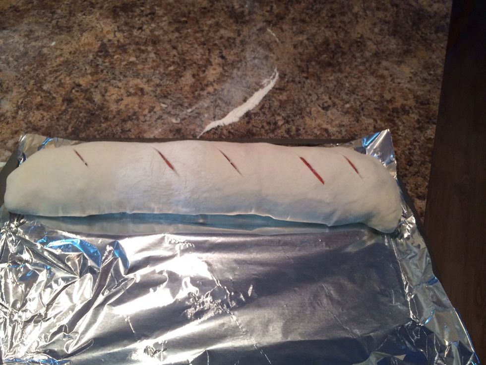 That's it! All that's left now is to bake it. I never make one at a time you can put 2 on a larger baking sheet.