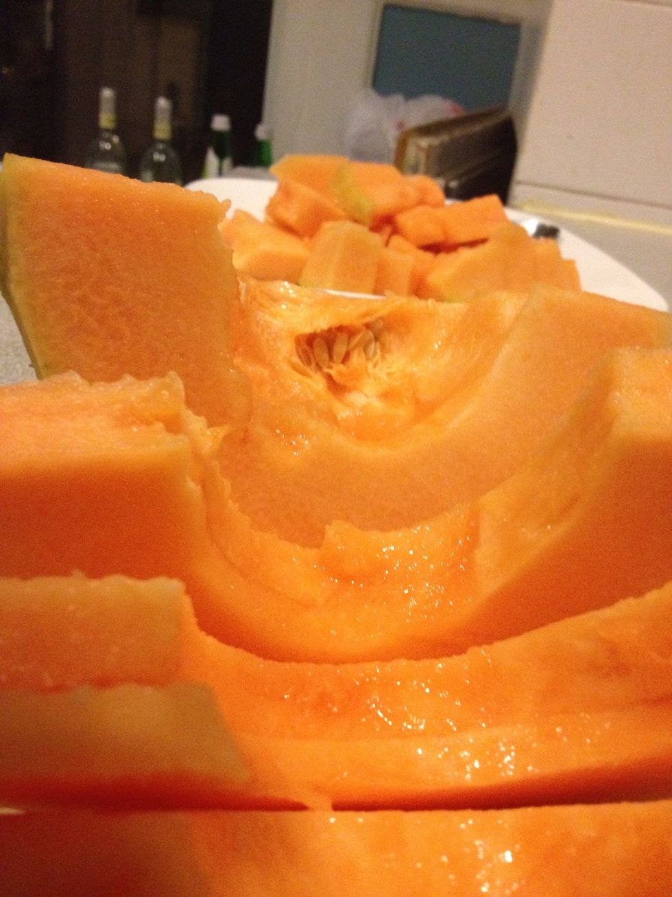 That's it! Slice the halves into bite size, chunk size or whatever size you like. Easy isn't it!!