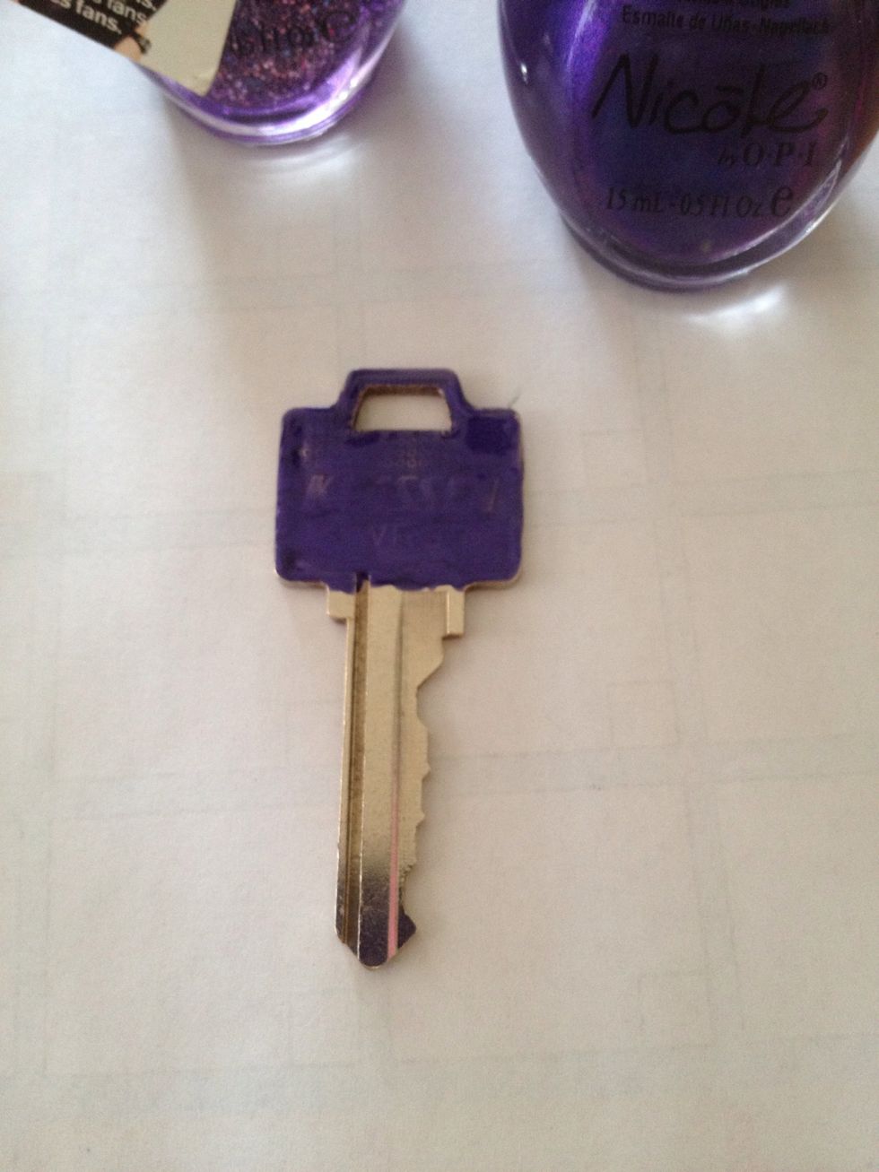 That's one coat of the purple. So then I put another coat of color.