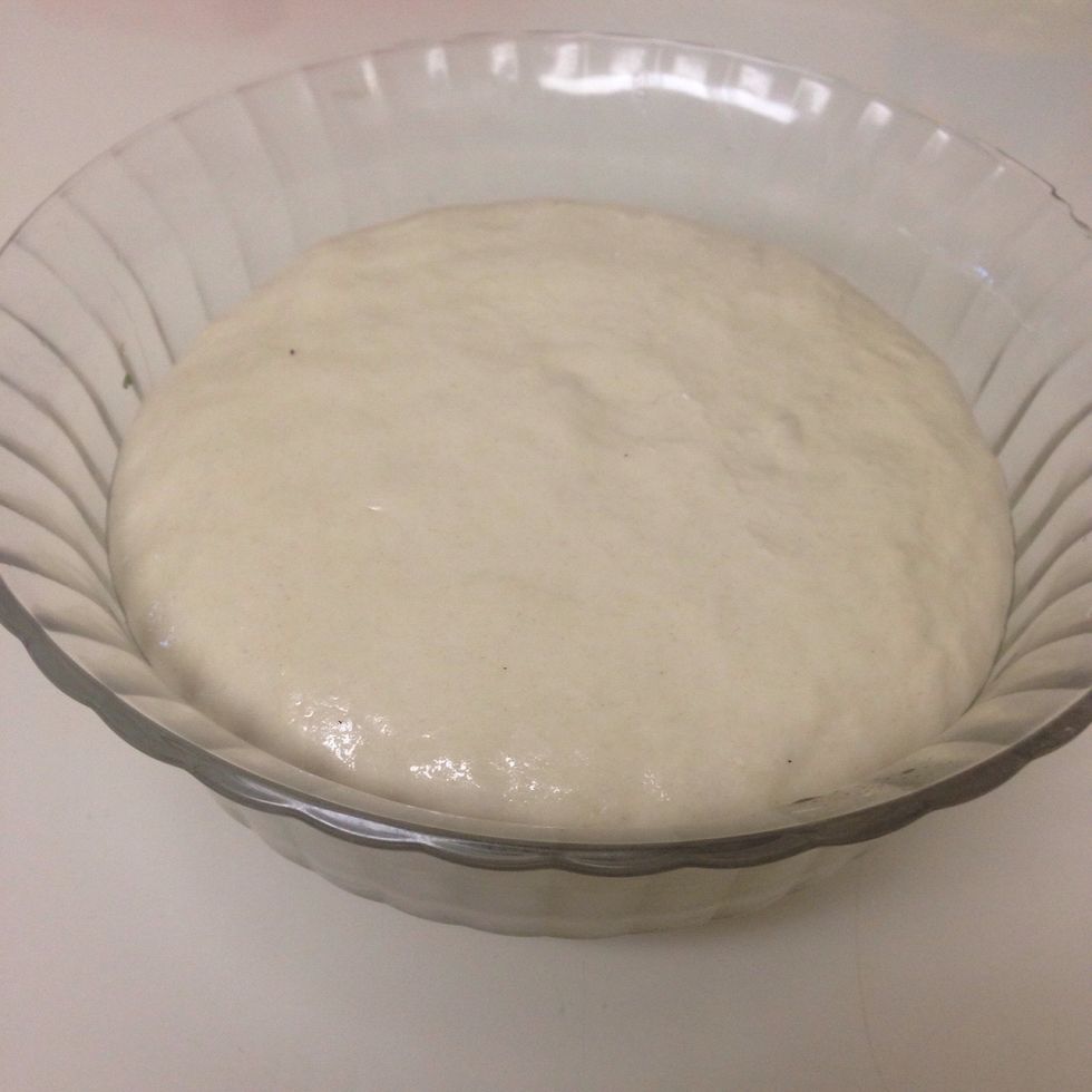 That's the dough after it has risen.