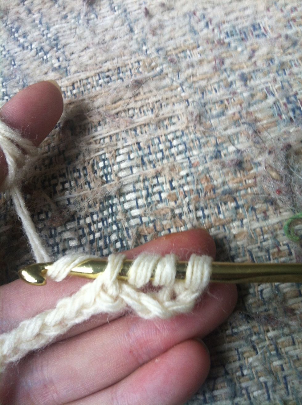 that's what you get. yarn around and pull trough the first loop (your chain)