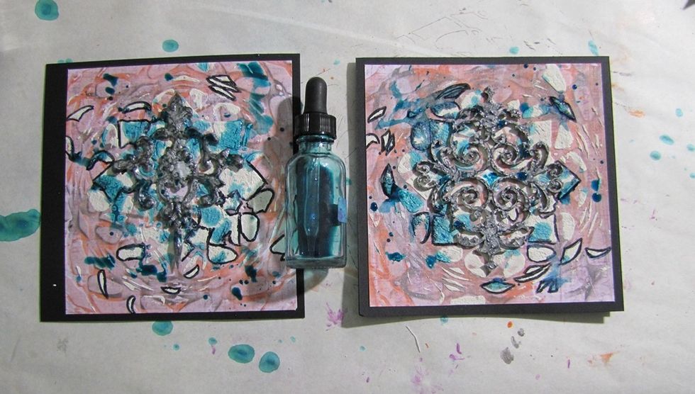 That was still too clean, so I decided to add some Panache splashes. Let it dry.