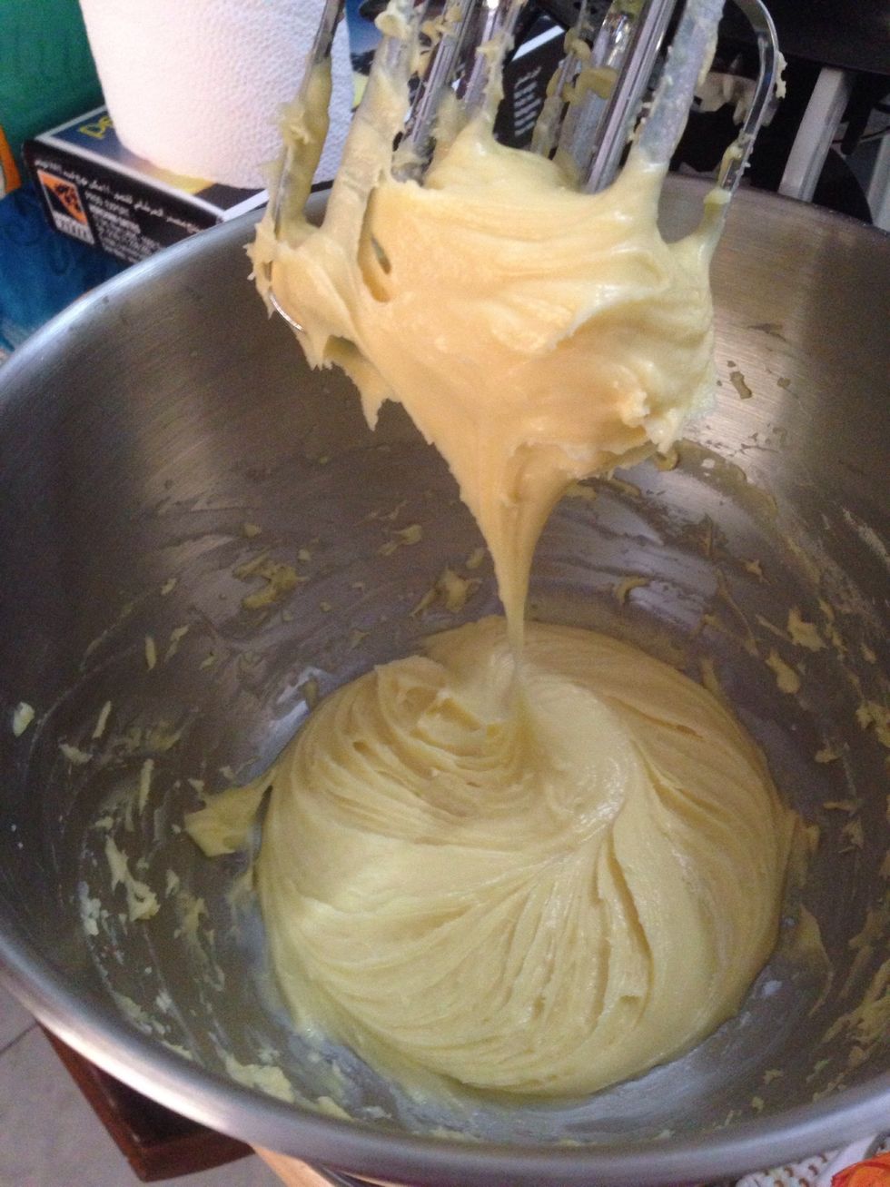 Thats consitency you're looking for. Dough is thick but will fall slowly