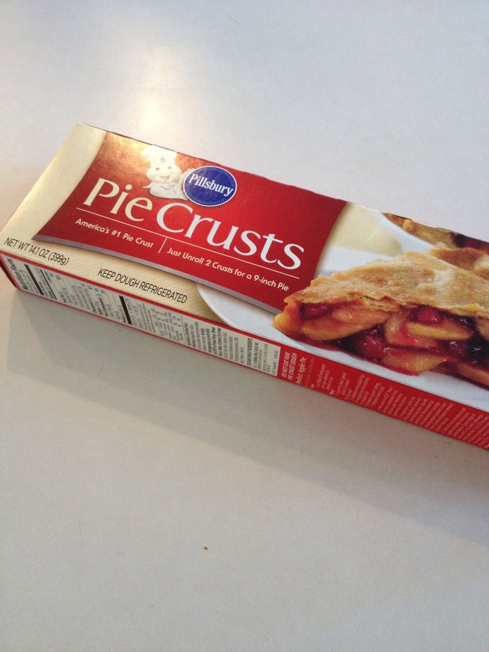Thaw out crusts. (To make this recipe really easy, I recommend this type of refrigerated pie crusts. You get two crusts in a box, can thaw out crusts in 15 minutes, and they roll out beautifully!).