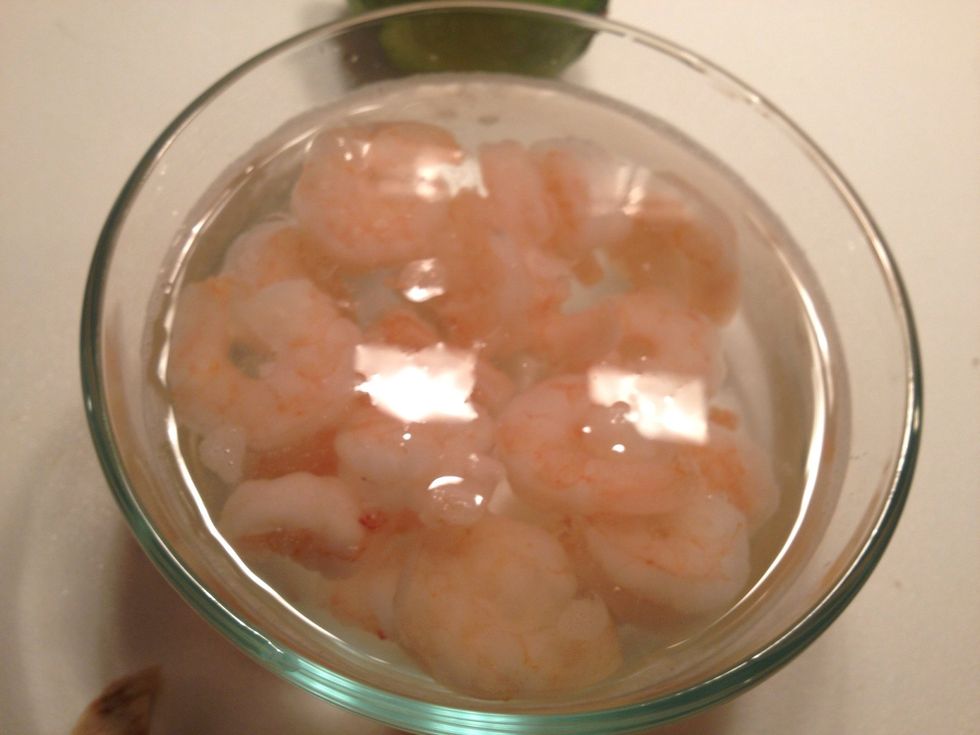 Thaw your shrimp in cold water