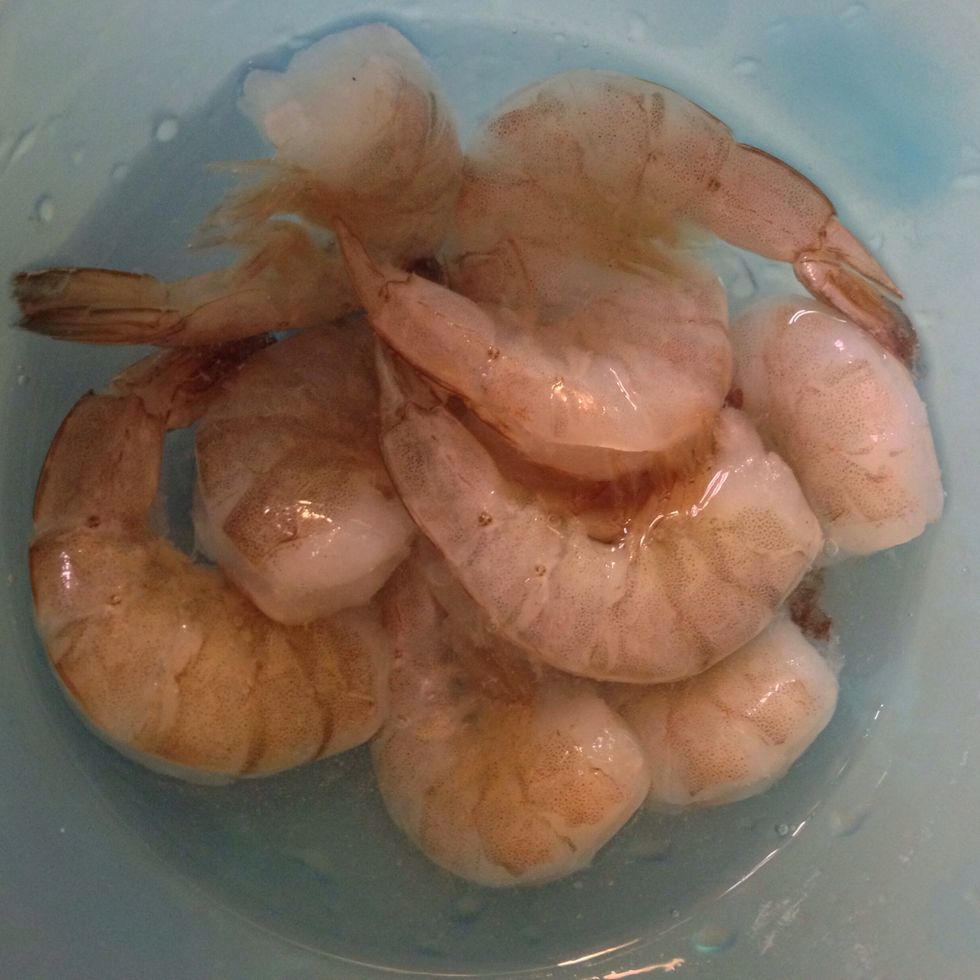 Thawed, deveined, & shelled shrimp