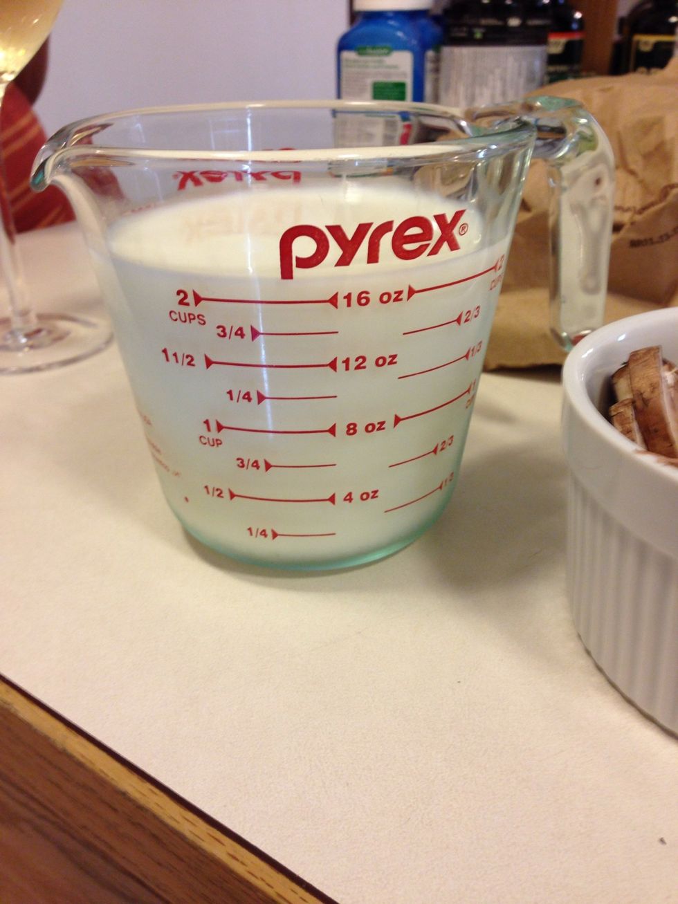 The 2 cups milk, i used fat free