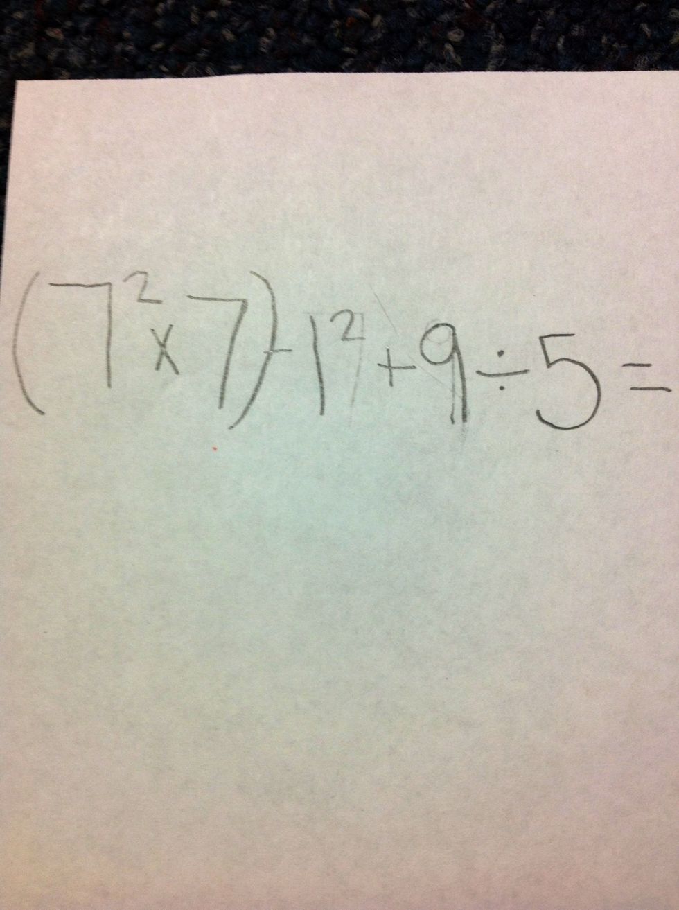 The 2nd/1st step is to make up a problem. Have some one make it up or roll a dice to get the #'s
