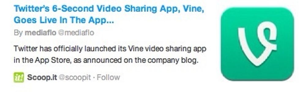 The 6 second clip can be shared on    VINE.  TWITTER. OR FACEBOOK