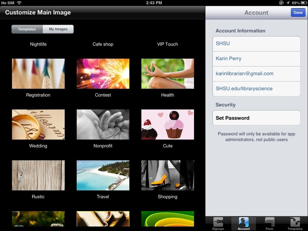 The account information allows Thread to export your sign up results to your email.