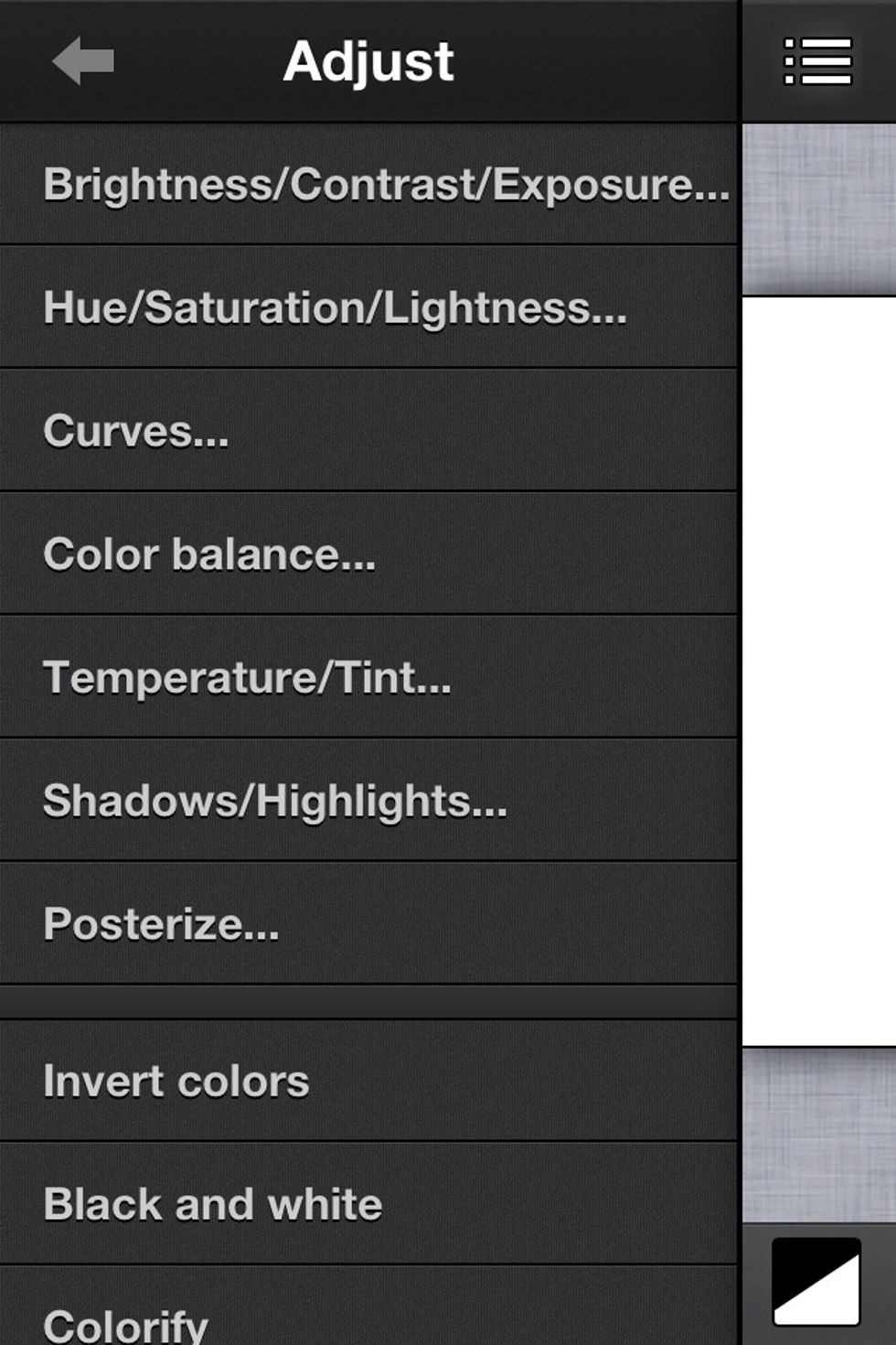 The adjust menu has many useful tools. I suggest you experiment with them. If your familiar with programs like photoshop you'll have a good idea of what these tools do.