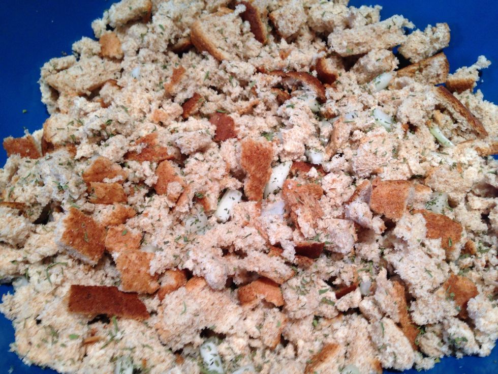 The amount of savory and onion depends on personal taste. You may also add celery or apple if you like extra crunch or sweetness in your stuffing.