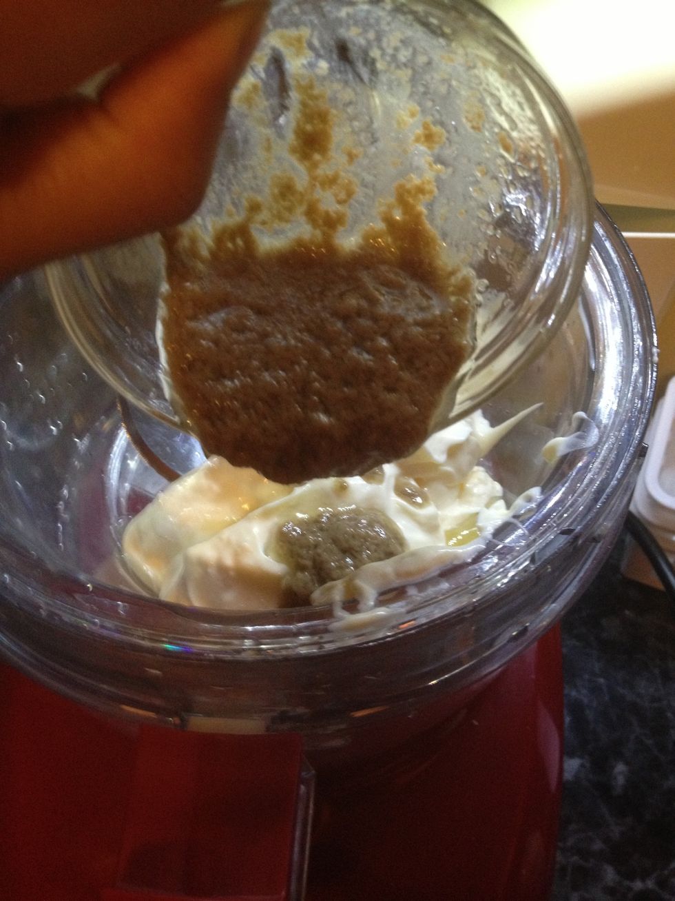 The anchovy garlic mixture.