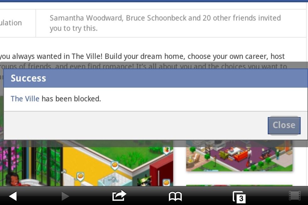 The app/game is now blocked. You'll no longer receive notification or invites to it again!