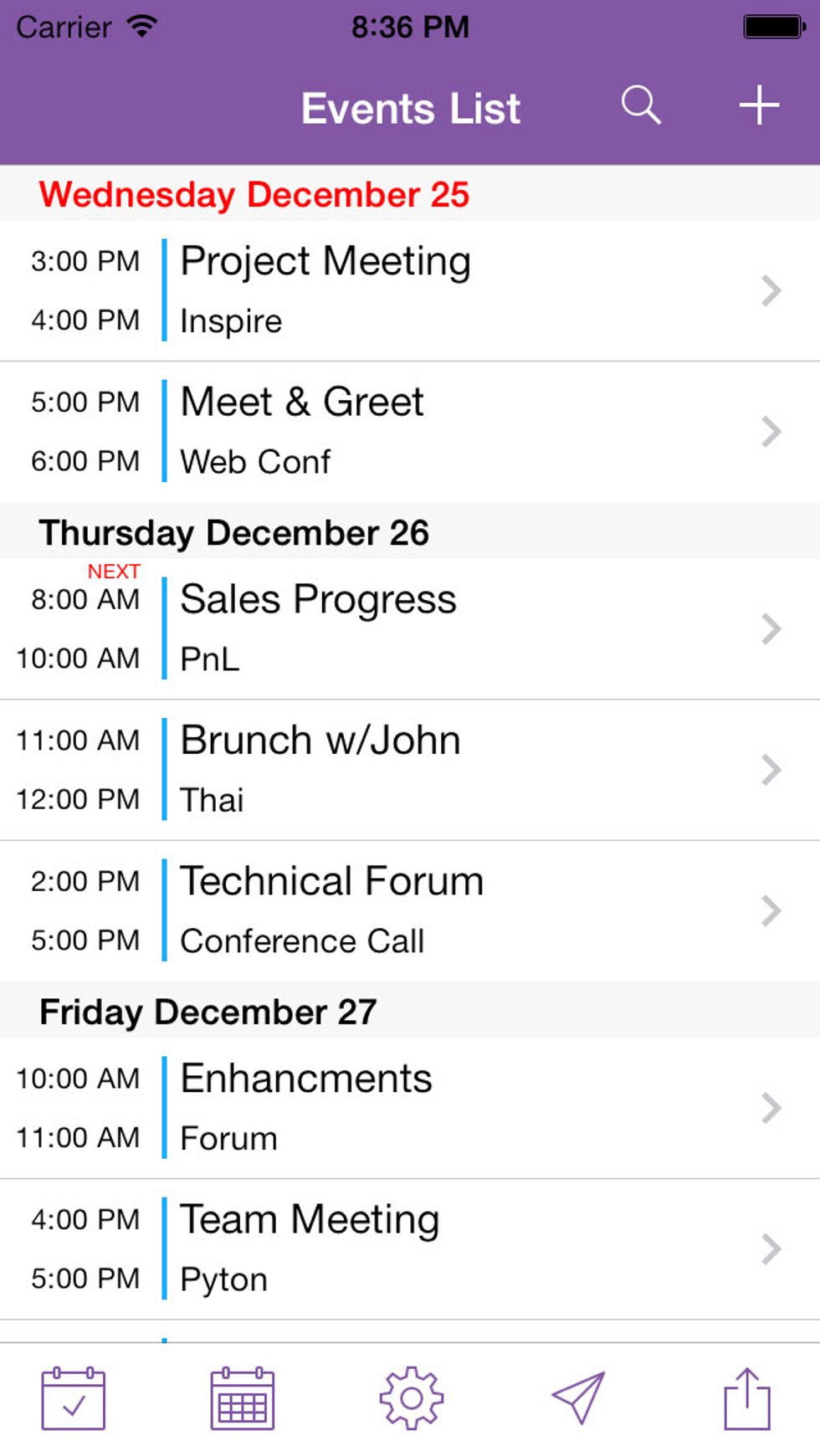 The app is called ReplyAll. It\u2019s designed for iOS 7 and similar to the native calendar app. It not only allow you to reply or forward your meetings, but have additional guides...