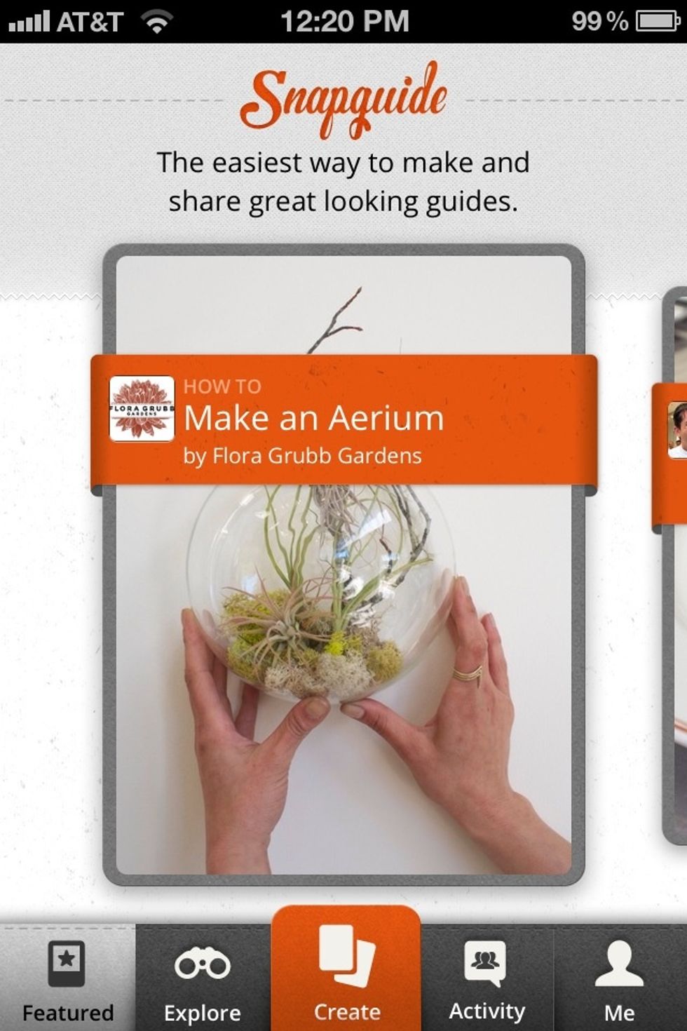 The app opens to the Featured section. Flick through to get a feel for the content available. The flicking action is smooth, & when you go back to the first guide there\u2019s a rebound to the action.