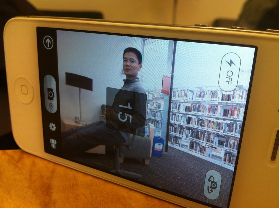 The app will take a photo and continue counting down...