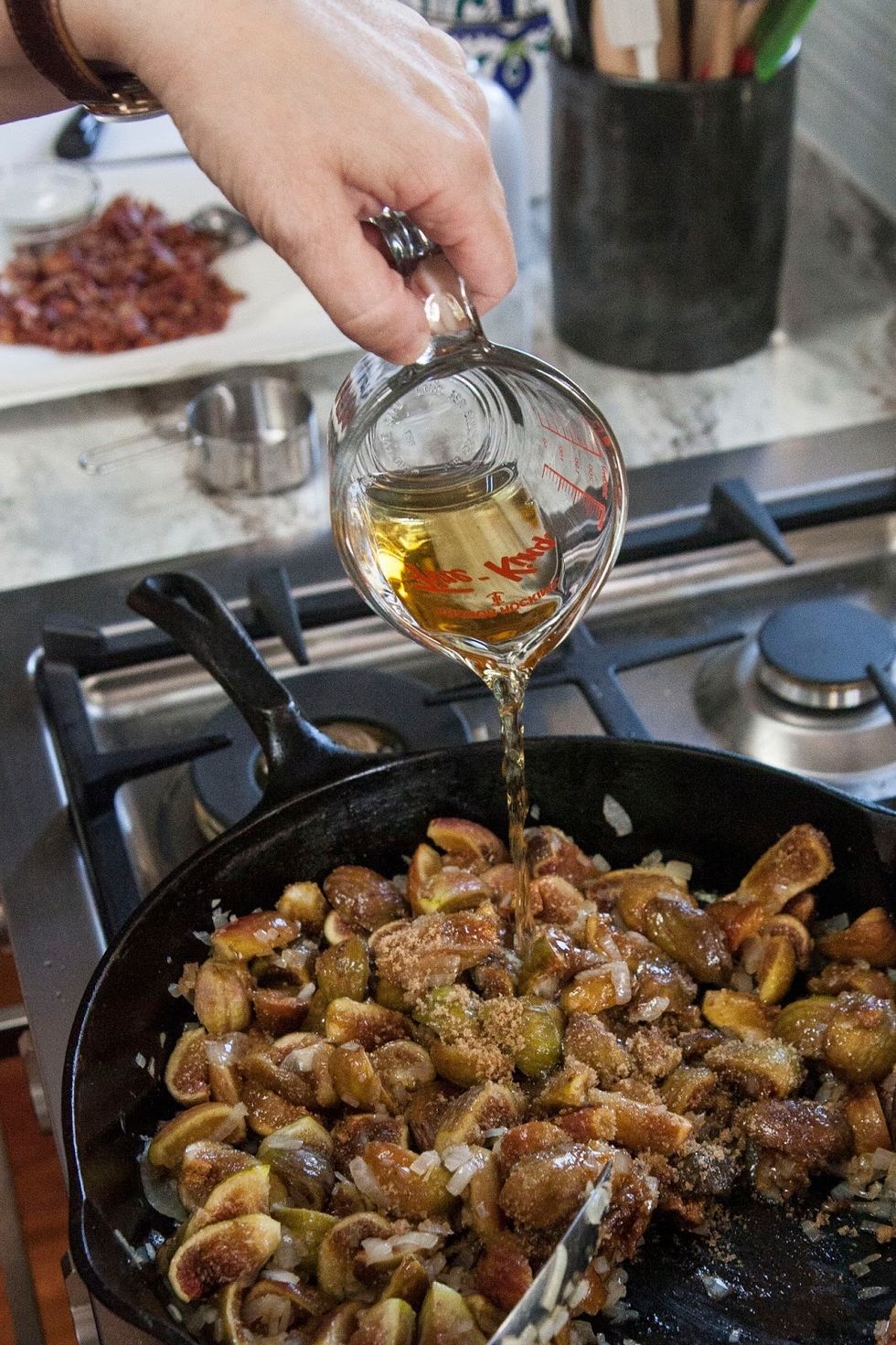 ...the apple cider vinegar, maple syrup, and water.