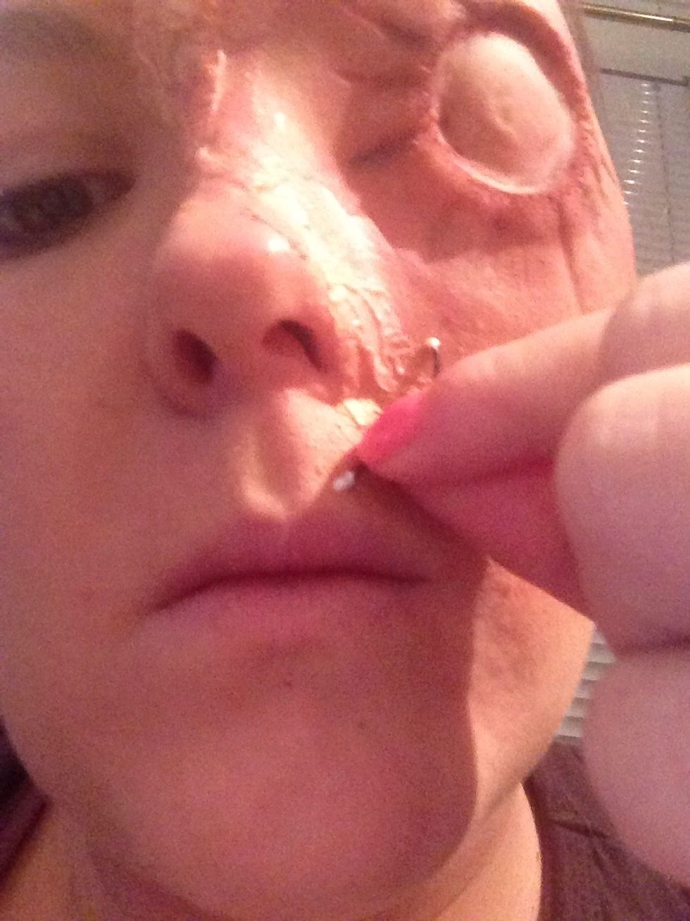 The apply them to were you want the stitches to be. Hold them for a minute, until it fastens.
