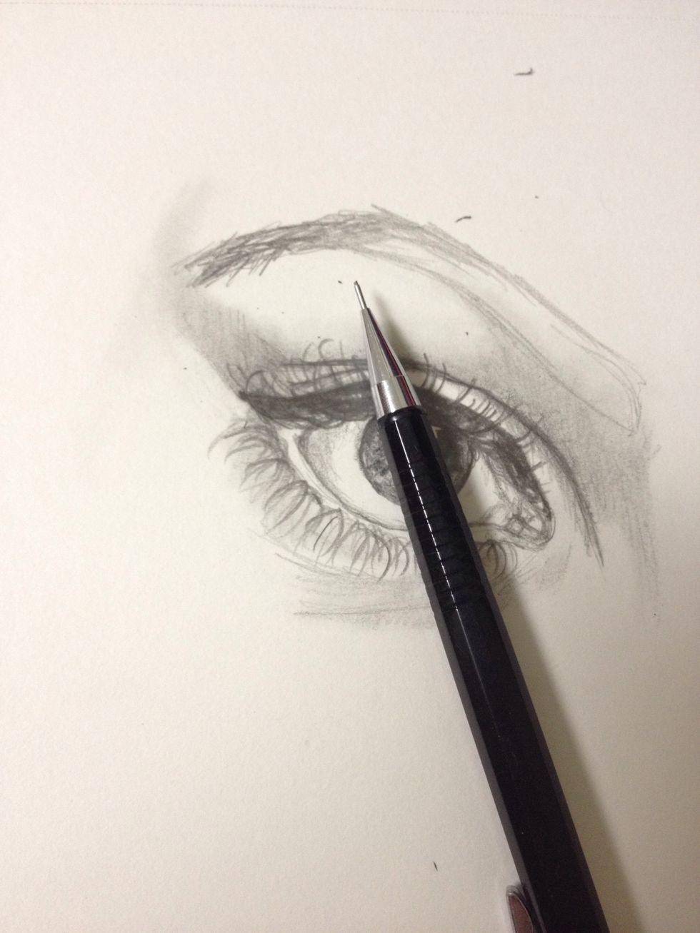 The arch should be diagonal to the pupil