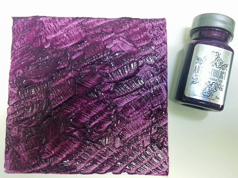 The Art Anthology Sorbet paint is dimensional so the brush strokes are still raised after it is dry.