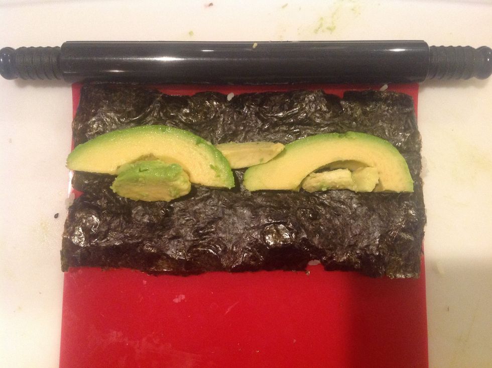 The avocado should be about 3/4 to the top