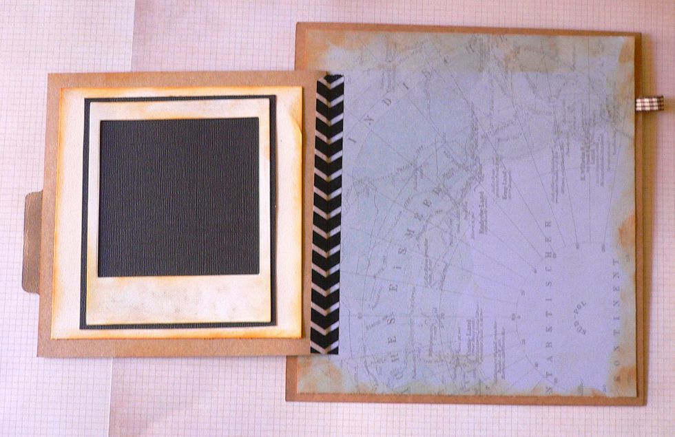 The back of card stock is another Polaroid Frame for photo and then this is secured with Printed wash tape.