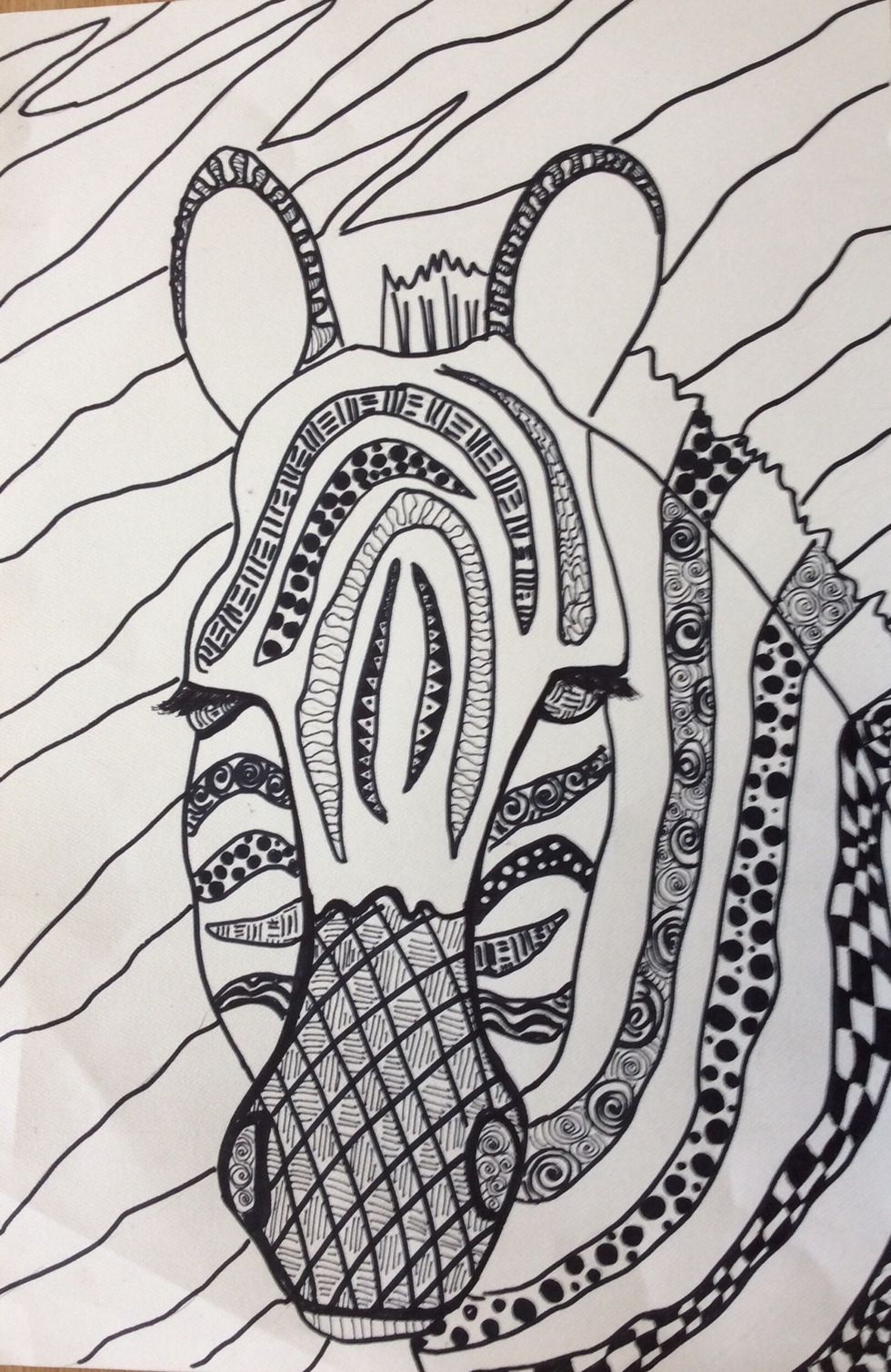 The background should be the pattern of the animal that you selected. In this example, the background is zebra stripes.