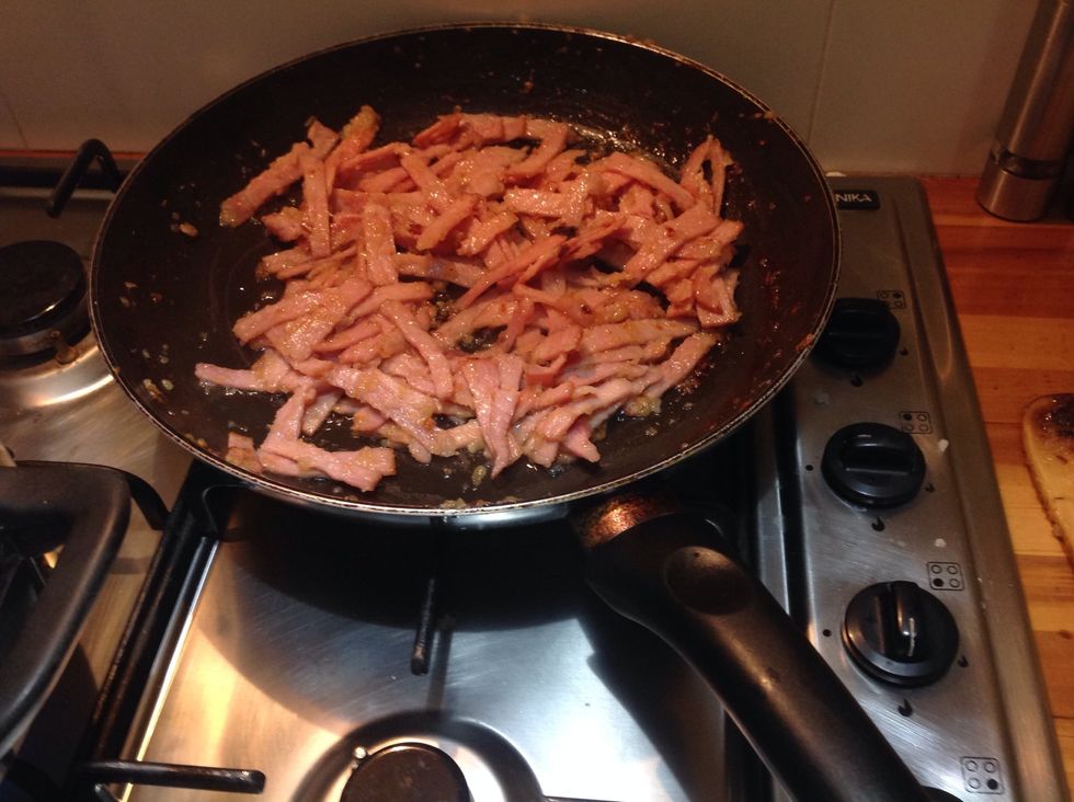 The bacon should be almost done