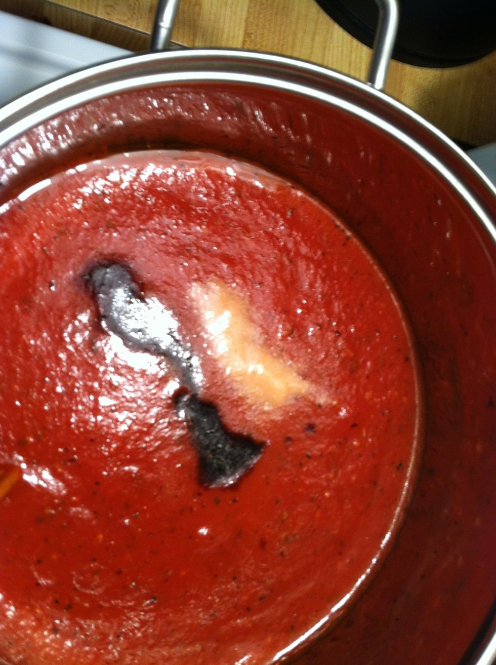 The balsamic vinegar and sugar sweeten the sauce a little, offsetting the sometimes bitter acidity of the tomatoes.