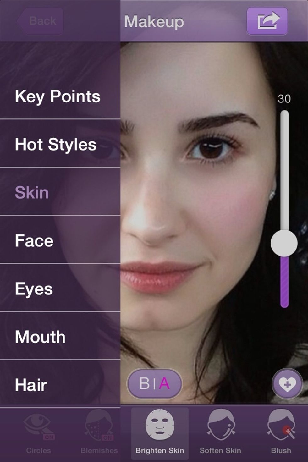 The bar on the right-hand side allows you to fade the effect.
