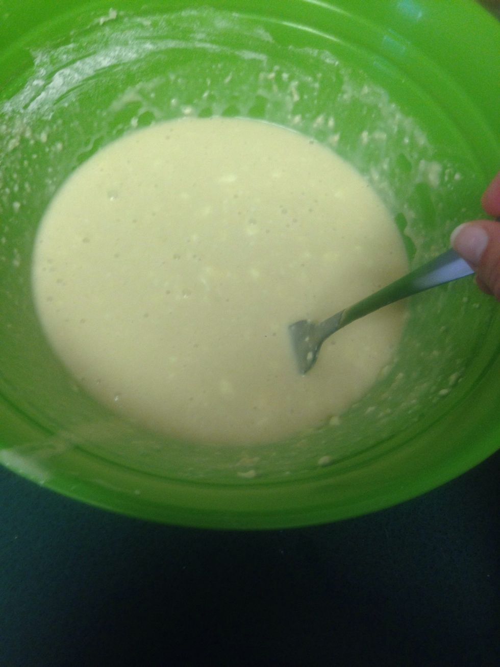 The batter should look like this, when done mixing.