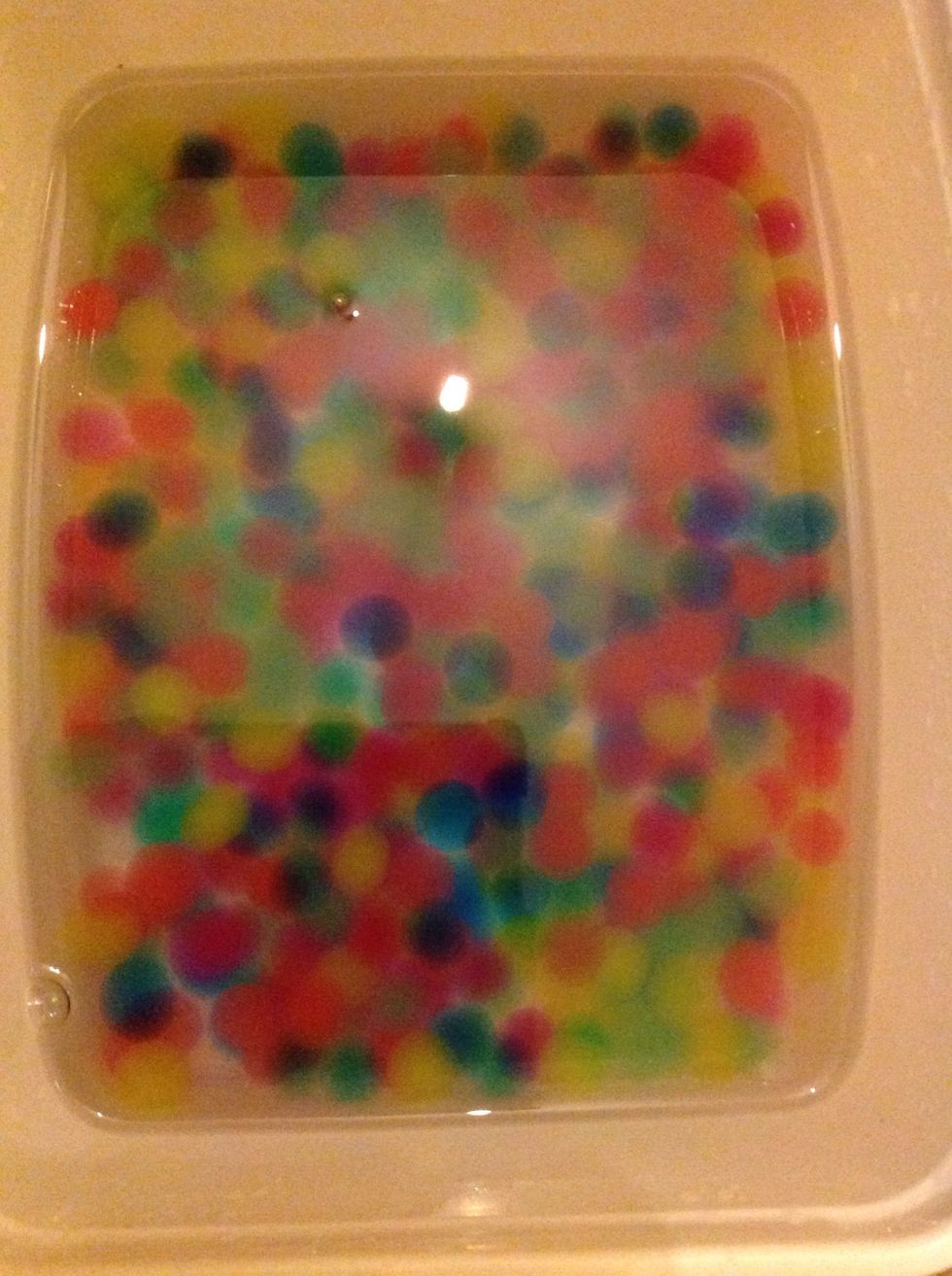 The beads are grown! It can be quite nice to run your fingers through them for a bit, it is so therapeutic! XD Anyway, back to work. The fun part is just about to start.