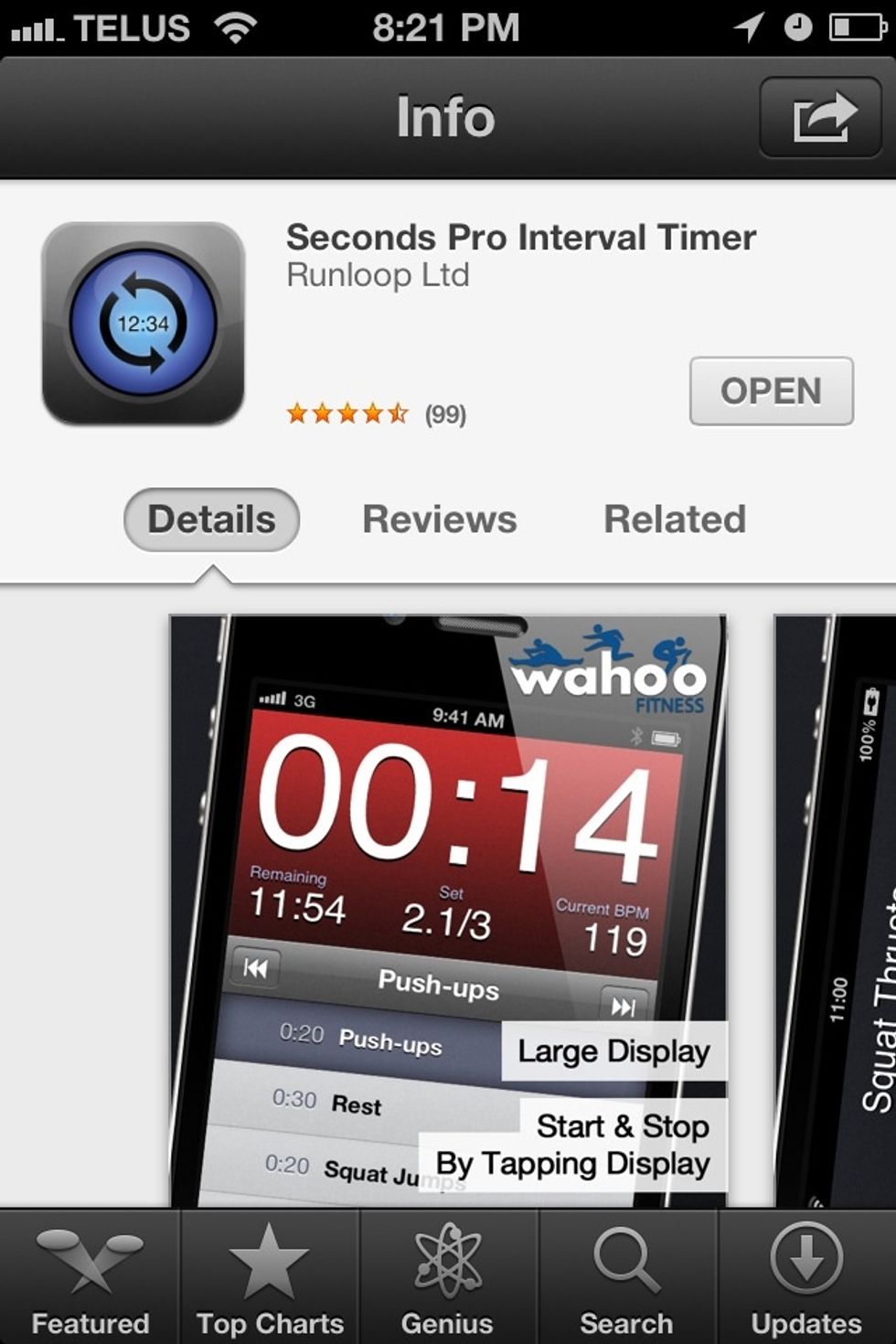 The best interval app on the app store is seconds pro. You guys are awesome, so I went to the trouble of creating the timer for this workout. Add http://www.secondsapp.com/timers/1553283 to the app.
