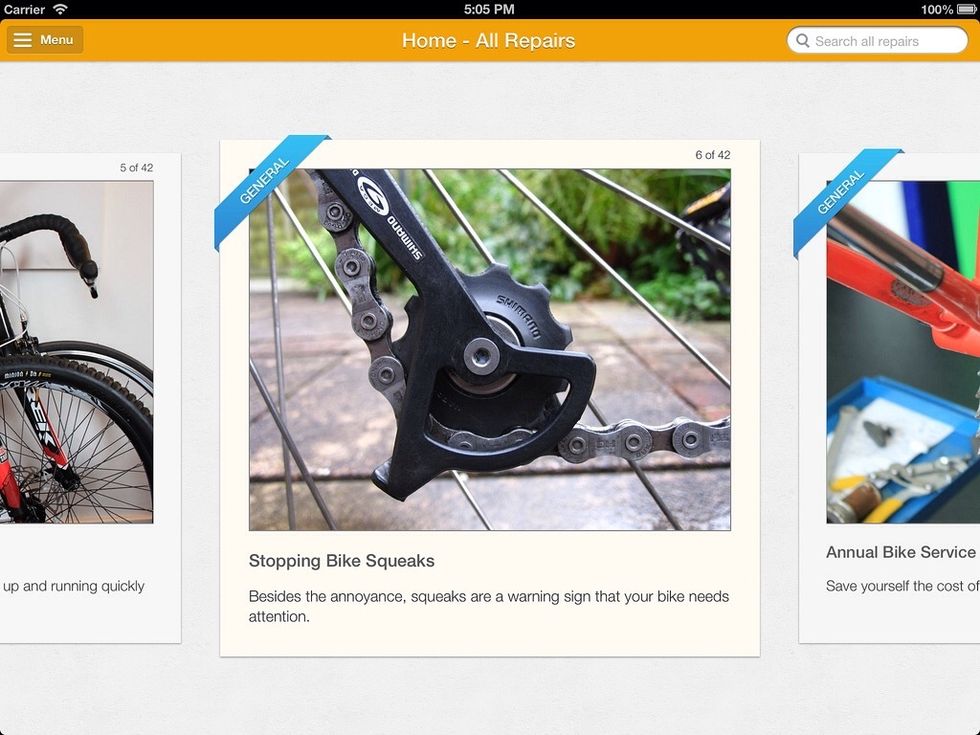 The Bike Doctor app will turn you into a bike maintenance pro, with helpful, step-by-step guides. Never again fear punctures, noisy gears and wobbly wheels.