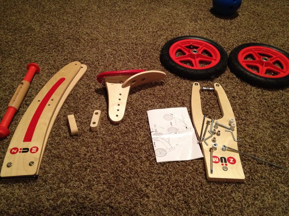 The bike, unassembled.