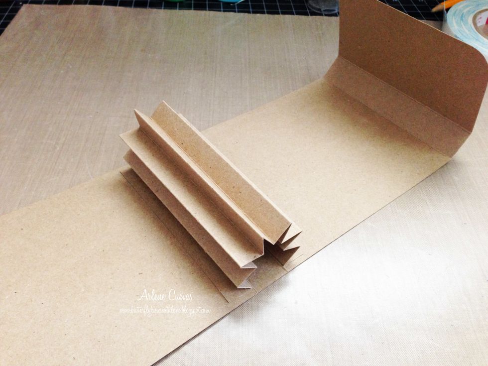 The binding will look like this once you have it adhered onto the cover.