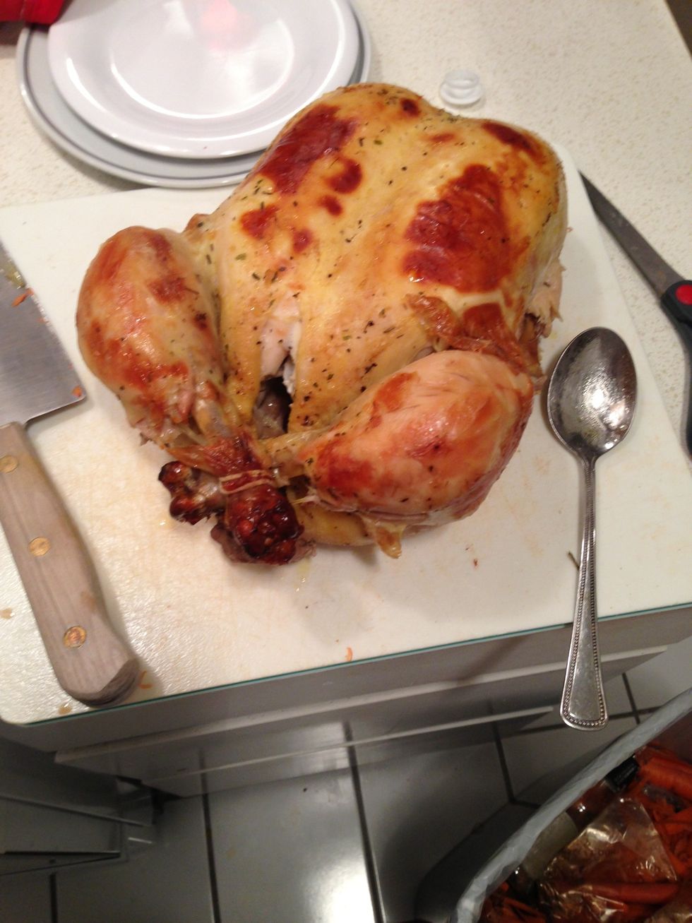 The bird is cooked now comes the fun part!