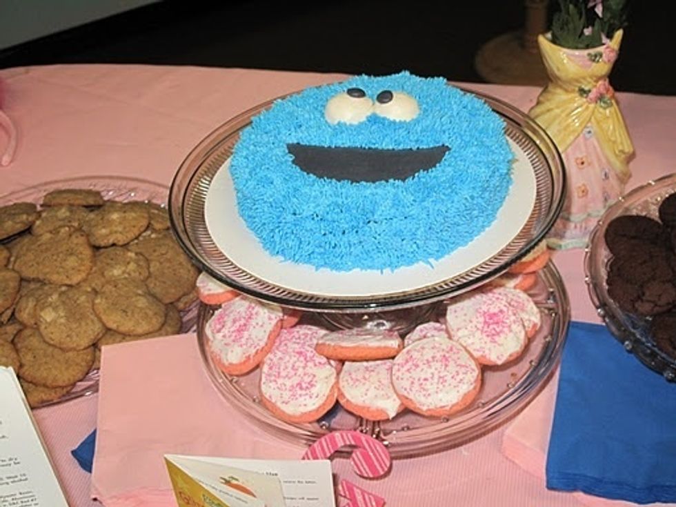 The birthday girl had a special cake made by a family member and the guests had cupcakes.
