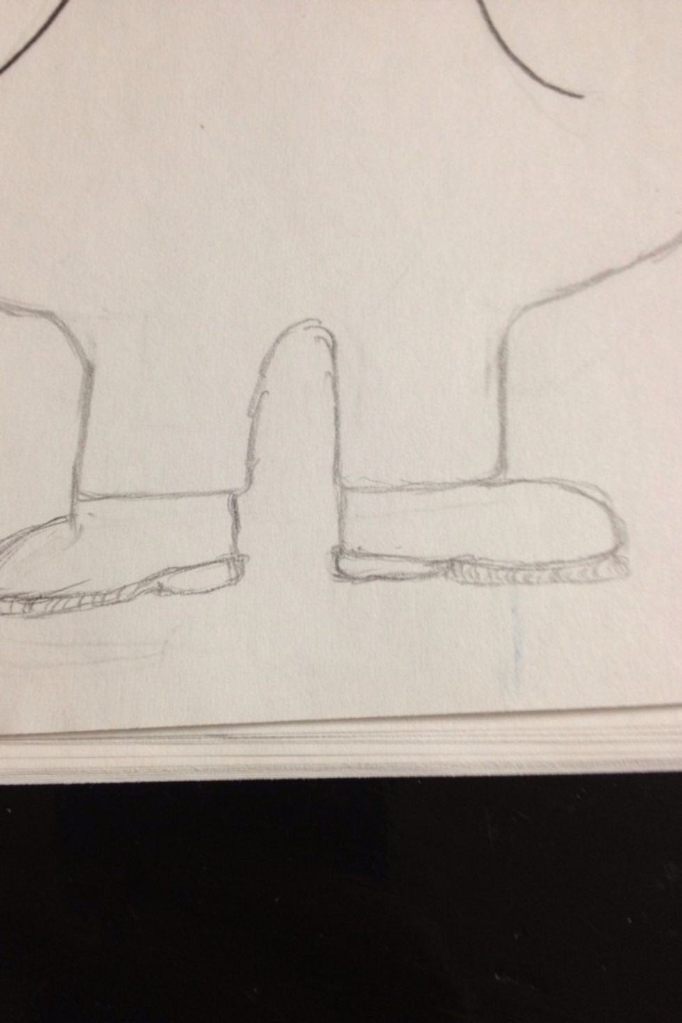 The boots are kinda a oval shape with two little rectangles each on the bottom but they are very thin