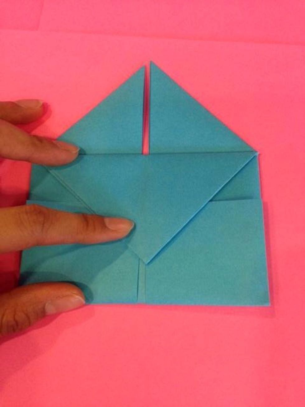 The bottom edge should align with the triangle like this