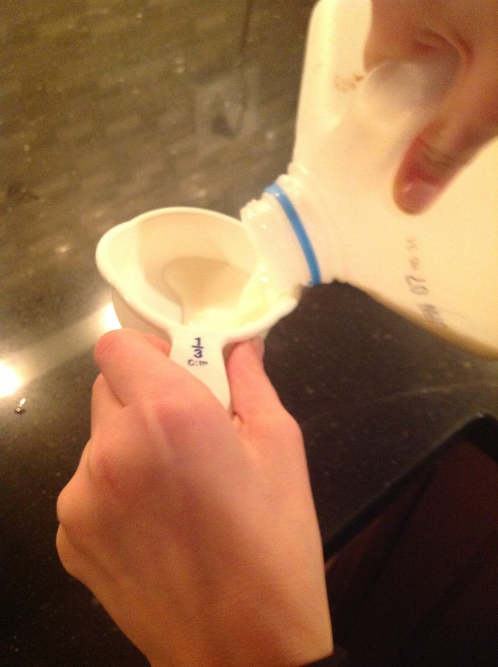 The box says to add a one-fourth of a cup of milk but we like it cheesier so we put one-third.