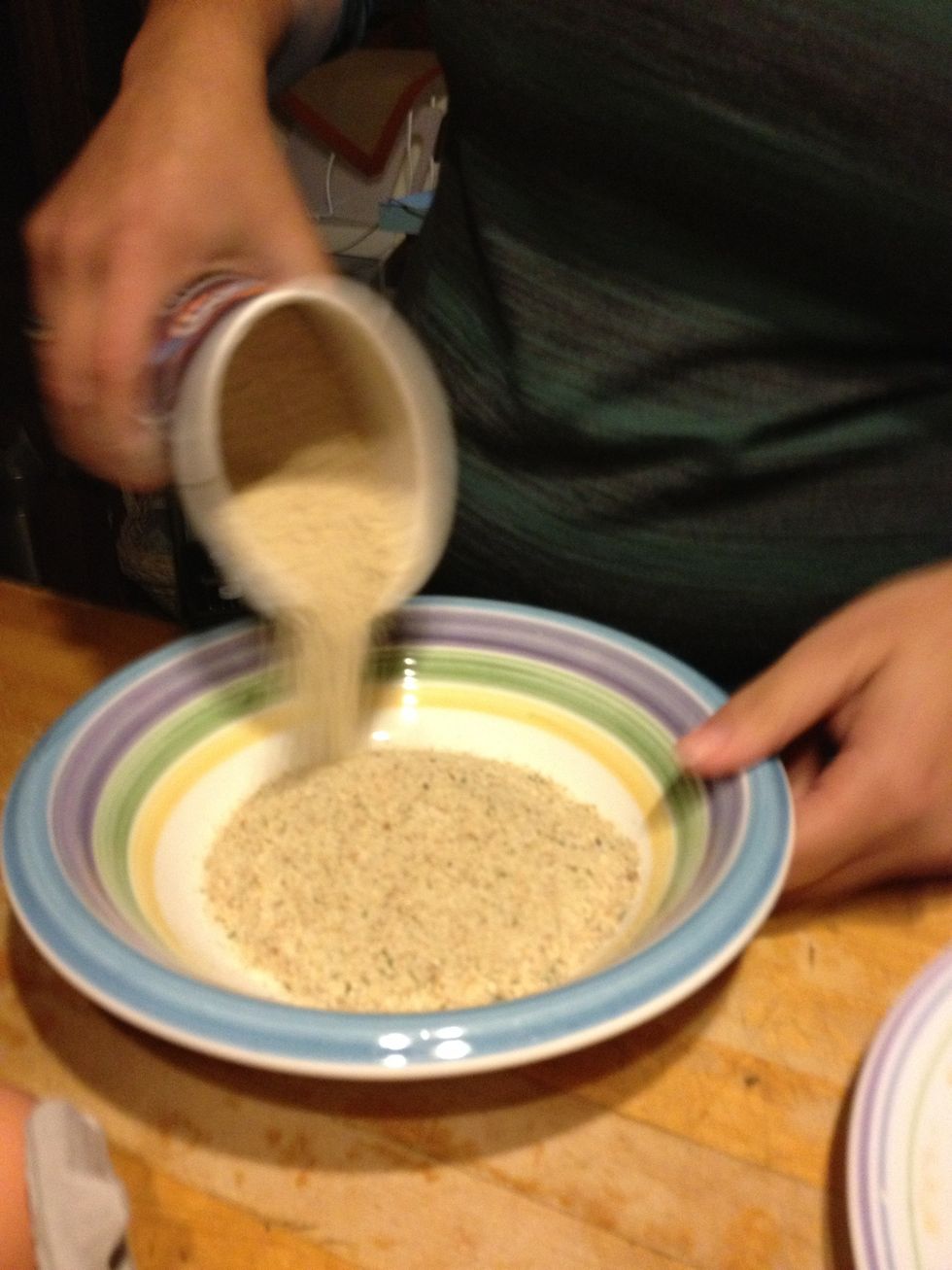 The breadcrumbs for the breading