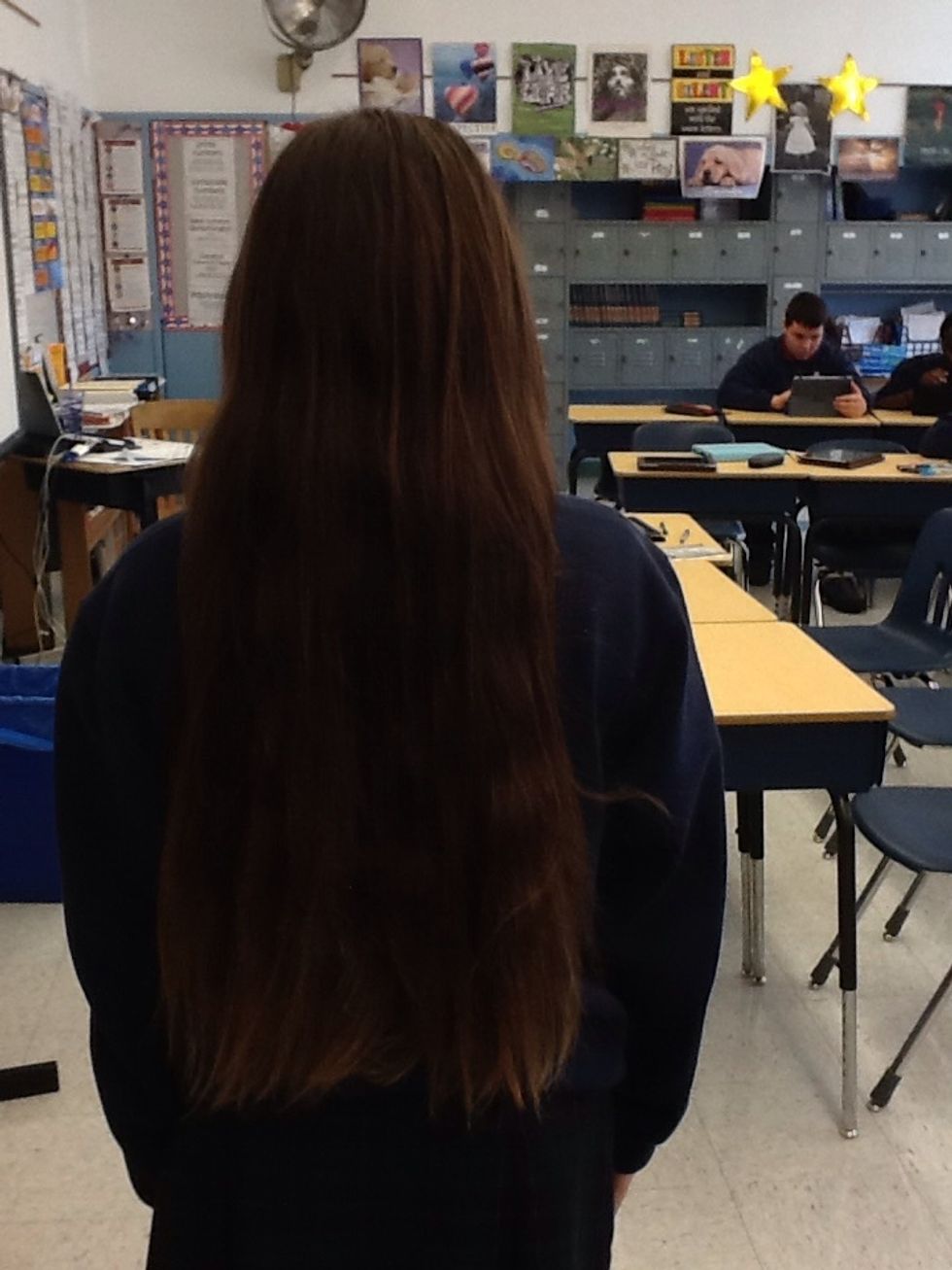 The brushed through hair